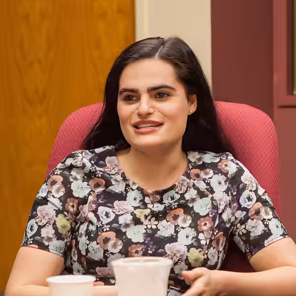 Nava Mau speaks at a roundtable event in San Francisco, March 2018.