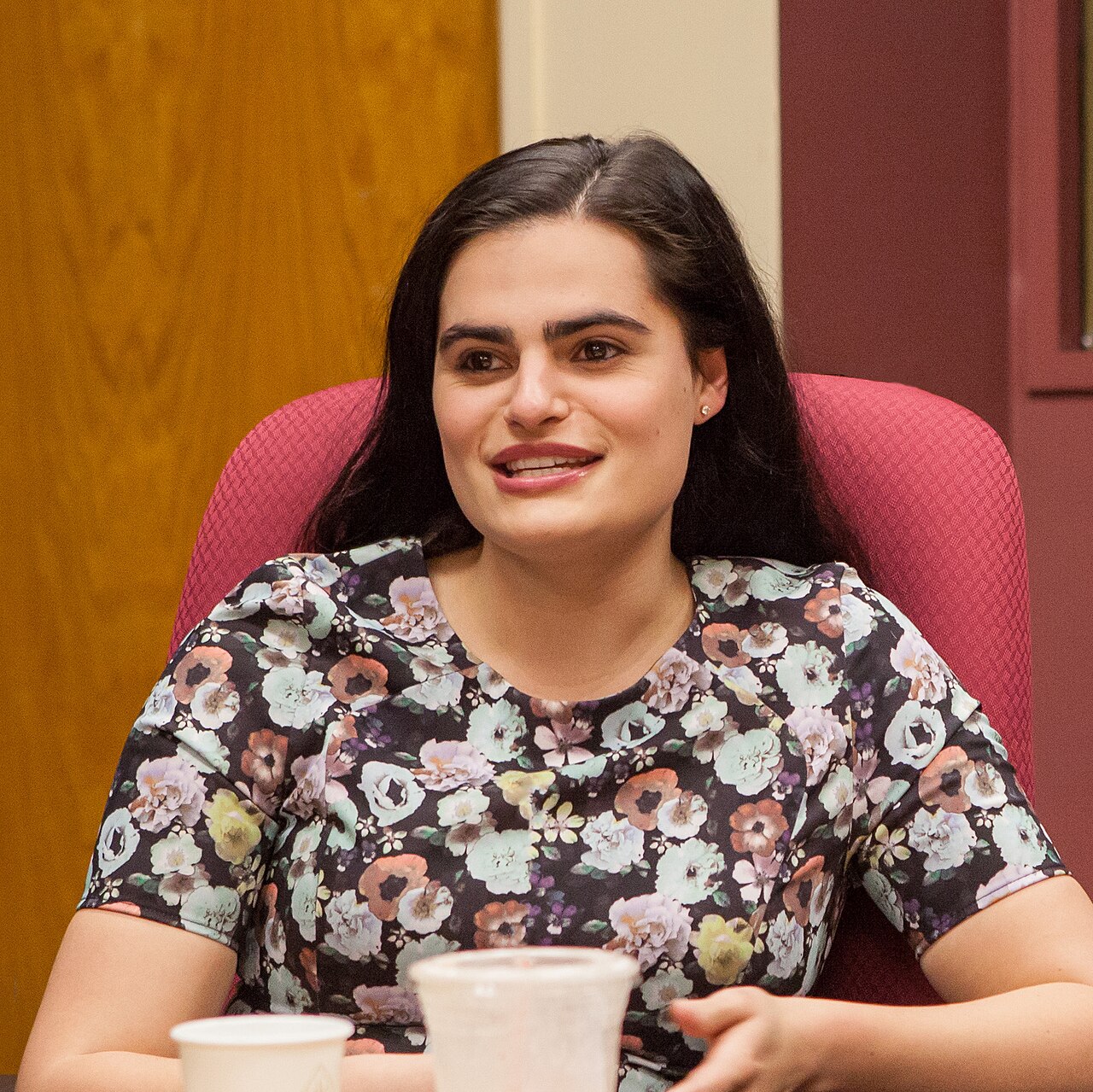 Nava Mau speaks at a roundtable event in San Francisco, March 2018.