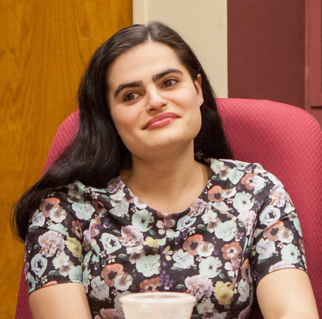 Nava Mau speaks at a roundtable event in San Francisco, March 2018.
