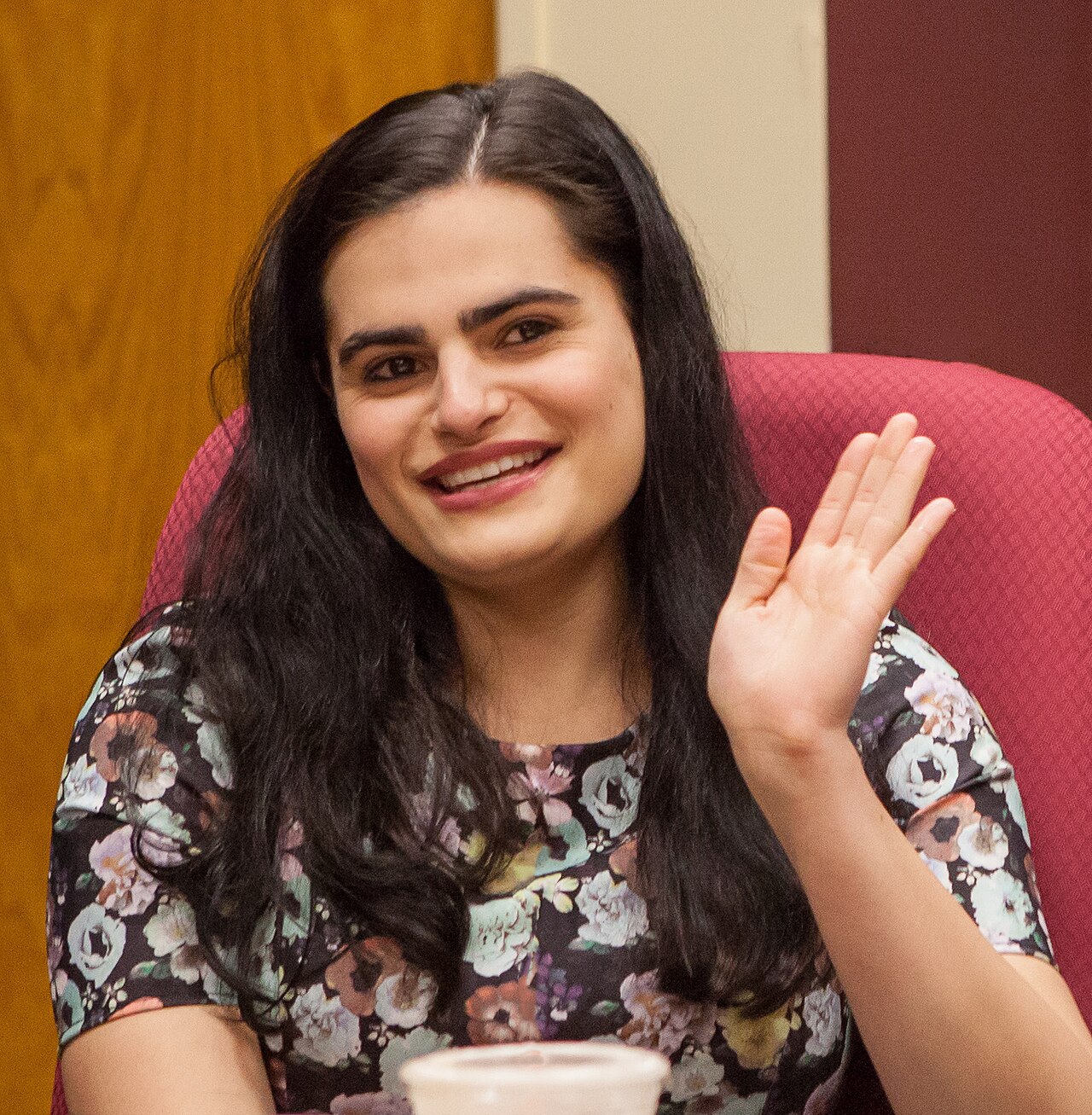 Nava Mau speaks at a roundtable event in San Francisco, March 2018.