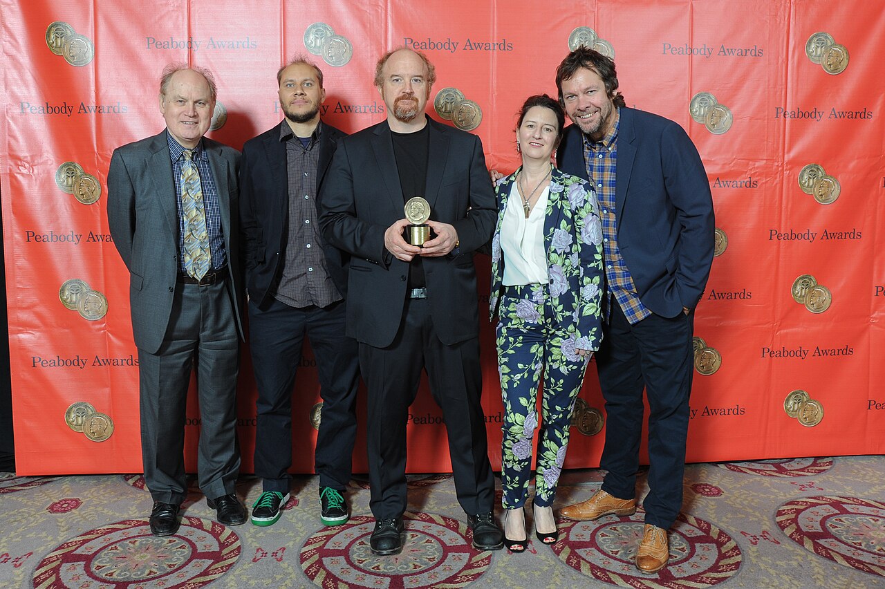 PHOTO CREDIT: ANDERS KRUSBERG / PEABODY AWARDS L to R: Tim Brooks with Vernon Chatman, Louis C.K, Blair Breard and Dave Becky, the crew of Louie, 72nd Annual Pe (2013)