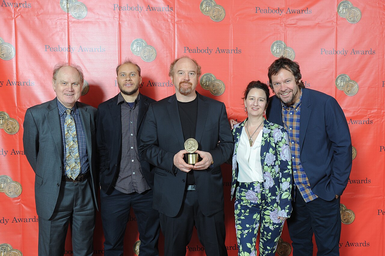 PHOTO CREDIT: ANDERS KRUSBERG / PEABODY AWARDS L to R: Tim Brooks with Vernon Chatman, Louis C.K, Blair Breard and Dave Becky, the crew of Louie, 72nd Annual Pe (2013)