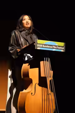 Director Cathy Yan at The Gallerist premiere at the Sundance Film Festival 2026