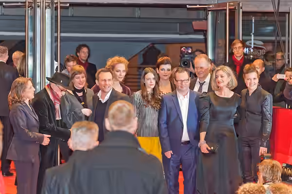 Cast and crew at the premiere of the film "Nymphomaniac" at the 2014 Berlin Film Festival.