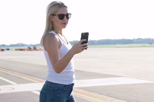 Actress Kate Hudson takes a photo of a WC-130J during her visit to Keesler Air Force Base Sept. 10. She, along with actor Kurt Russell and director Peter Berg t (2016)