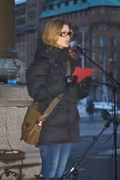 Lena Endre at 'Fredag för frihet' in Stockholm 04/03/2011.