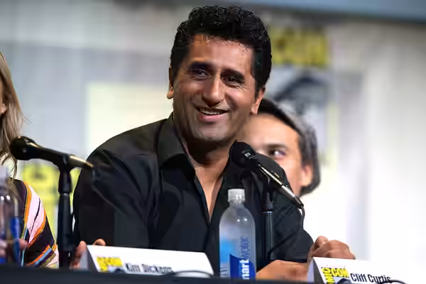 Cliff Curtis speaking at the 2016 San Diego Comic Con International, for "Fear the Walking Dead", at the San Diego Convention Center in San Diego, California. P