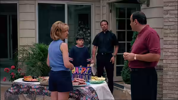 A.J. Soprano's birthday party in "The Sopranos" (2024)