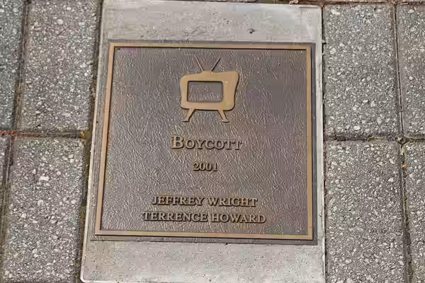 filmed in Griffin plaque in a sidewalk in Griffin, Spalding County, Georgia (2019)