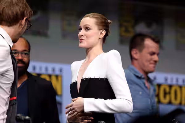 Jeffrey Wright, Evan Rachel Wood and Jonathan Nolan speaking at the 2017 San Diego Comic Con International, for "Westworld", at the San Diego Convention Center 