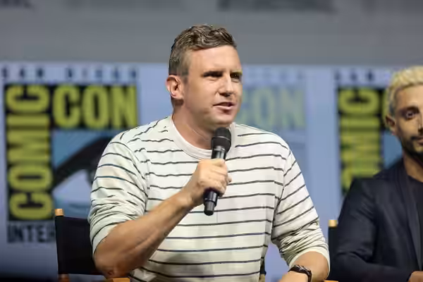 Ruben Fleischer speaking at the 2018 San Diego Comic Con International, for "Venom", at the San Diego Convention Center in San Diego, California. Please attribu