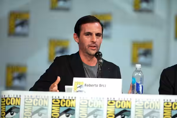 Roberto Orci speaking at the 2014 San Diego Comic Con International, for "Scorpion", at the San Diego Convention Center in San Diego, California. Please attribu