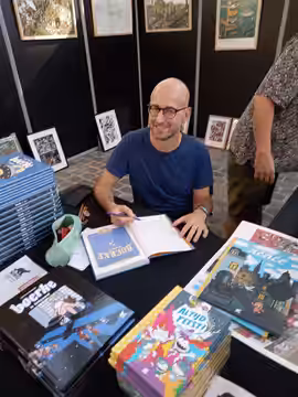 Pieter De Poortere en dédicace au BD Comic Strip festival 2023 de Bruxelles, le samedi 9 septembre.