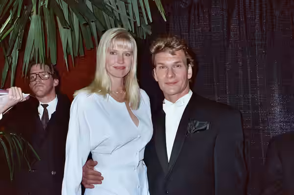 Patrick Swayze and his wife Lisa Niemi at the 1990 Grammy Awards. Scanned from the original 35MM film negative.