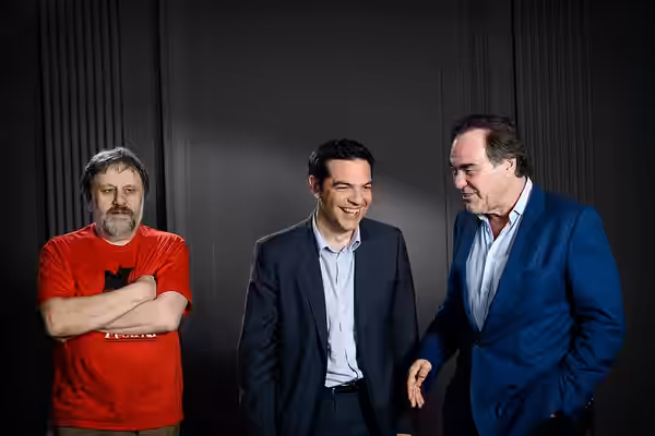 Alexis Tsipras, Oliver Stone, Slavoj Zizek in Zagreb, copyright - Robert Crc (2013)