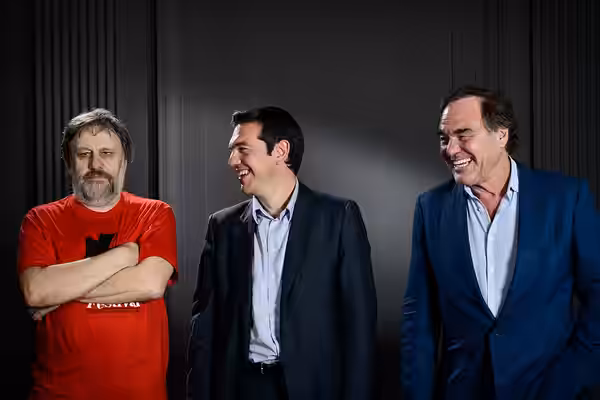 Alexis Tsipras, Oliver Stone, Slavoj Zizek in Zagreb, copyright - Robert Crc (2013)