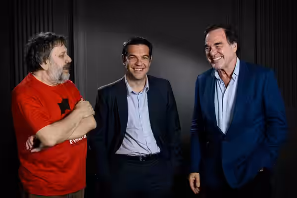 Alexis Tsipras, Oliver Stone, Slavoj Zizek in Zagreb, copyright - Robert Crc (2013)