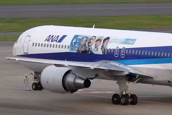 Tokyo International Airport, Boeing 767-381, c/n:27943, All Nippon Airways, "NHK Sakanoueno Kumo" c/s (2010)