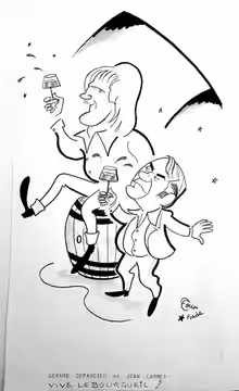 Caricature of Gérard Depardieu and Jean Carmet (2019)