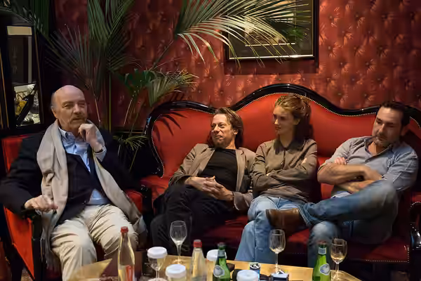 Team of the french movie "Belles Familles" at grand hotel opéra, Toulouse, France (2015)