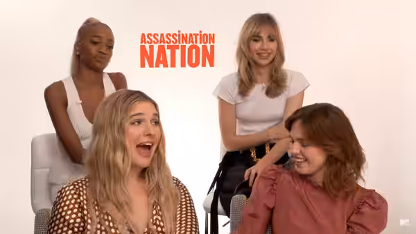 Assassination Nation stars Abra, Suki Waterhouse, Hari Nef and Odessa Young play a REVEALING game of Never Have I Ever, and reveal their funniest moments behind (2018)