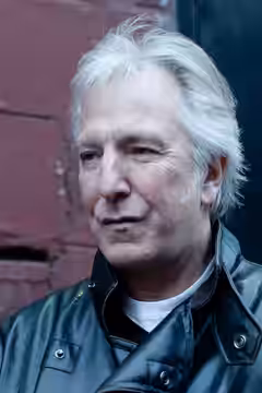 Alan Rickman posing for pictures at the stage door after a performance of Ibsen's John Gabriel Borkman at the Brooklyn Academy of Music. (2011)