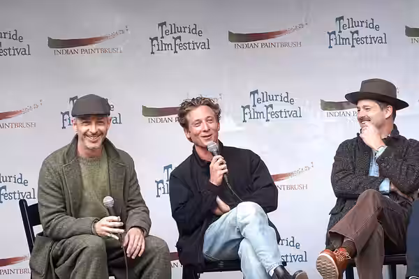 JActors Jeremy Strong and Jeremy Allen White, along with director Scott Cooper speaking on a panel for the movie Springsteen: Deliver Me from Nowhere during the (2025)