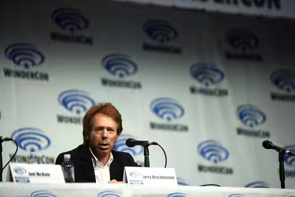 Jerry Bruckheimer speaking at the 2014 WonderCon, for "Deliver Us from Evil", at the Anaheim Convention Center in Anaheim, California. Please attribute to Gage 