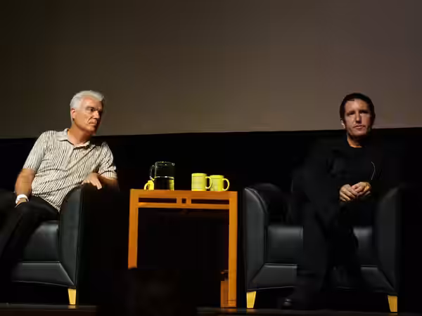 David Byrne and Trent Reznor in 2012 at the panel, Going it Solo: Music, Marketing and the Web