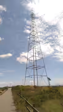 The rebuilt electric tower where promoter Bill Graham was killed in a helicopter crash in 1991. Photo by Jim Heaphy.