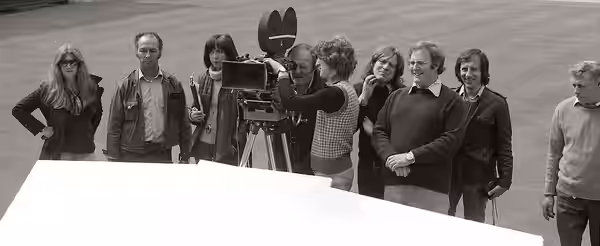 Does anyone recognise who is who in this shot? The director is Alan Parker, working for the advertising agency Collett Dickenson Pearce on Centre Court at Wimbl