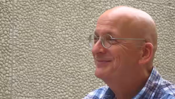 Roddy Doyle in the festival garden at Haus der Berliner Festspiele on September 14th, 2015, during his participation in the Children´s and Young Adult Program o