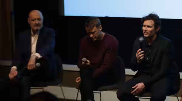 Terry O'Quinn, Actor, Patriot Amazon TV series; Michael Dorman, Lead Actor, Patriot; Steve Conrad, Creator and Executive Producer, Patriot (2017)