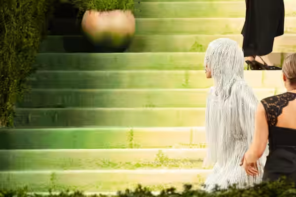 Teyana Taylor at the 2026 Met Gala, wearing fashion in theme of "Costume Art"