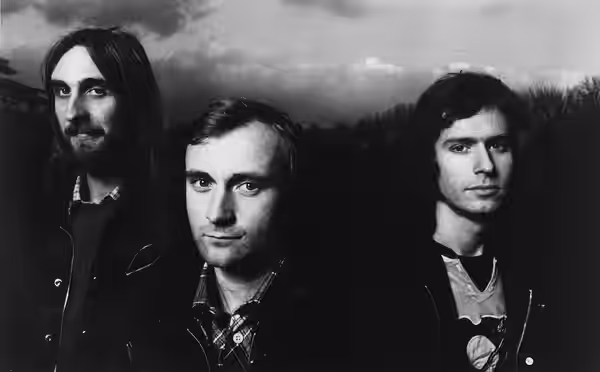 Press photo of the band Genesis by Atlantic Records to promote their album '"...And Then There Were Three..." (1978). No copyright markings on the photo and no 