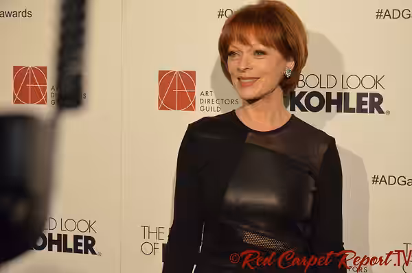 Francis Fisher on a red carpet in 2014