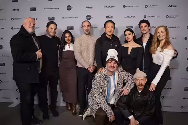 Cast and crew of Undertone at Sundance Film Festival 2026.