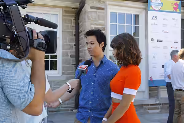 2014 TIFF Rising Stars Shannon Kook and Sophie Desmarais interview at the CFC Annual BBQ Fundraiser. Photos by: Janis Rees/Tom Sandler Photography