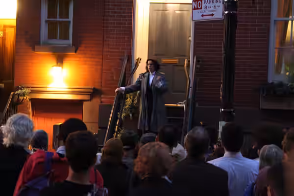 With speakers Andrew Berman (GVSHP); Phil Hartman (Two Boots Foundation); poet Gregory Pardlo, writer Fran Lebowitz; Trevor Baldwin, nephew of James Baldwin; an (2015)