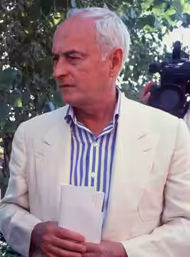 Il regista Alberto Lattuada con James Ivory alla Mostra del cinema di Venezia del 1991