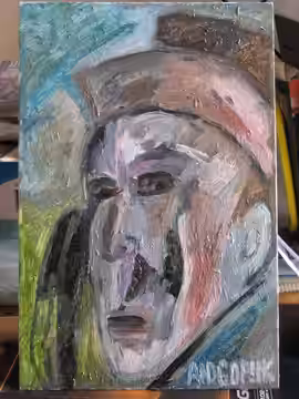 My original portrait of Tom Waits#3, oil on canvas, 20x25cm.