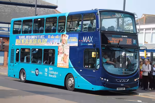 7624 - NK61 EBP VDL DB300 Wright Gemini seen at Blyth bus station. (2014)