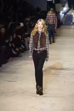 A model walks the runway at the Diesel Black Gold Fall/Winter 2010 show at New York Fashion Week, February 2010.