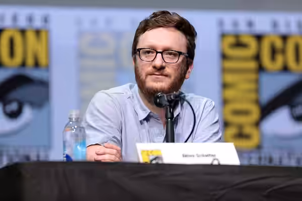 Akiva Schaffer speaking at the 2017 San Diego Comic Con International, for "Brigsby Bear", at the San Diego Convention Center in San Diego, California. Please a