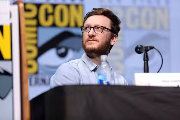 Akiva Schaffer speaking at the 2017 San Diego Comic Con International, for "Brigsby Bear", at the San Diego Convention Center in San Diego, California. Please a