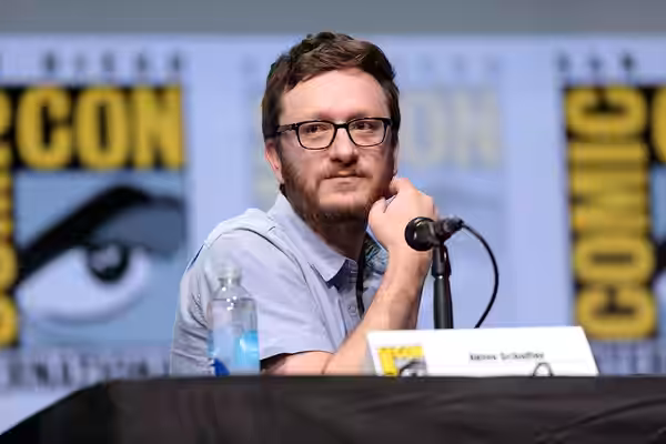 Akiva Schaffer speaking at the 2017 San Diego Comic Con International, for "Brigsby Bear", at the San Diego Convention Center in San Diego, California. Please a