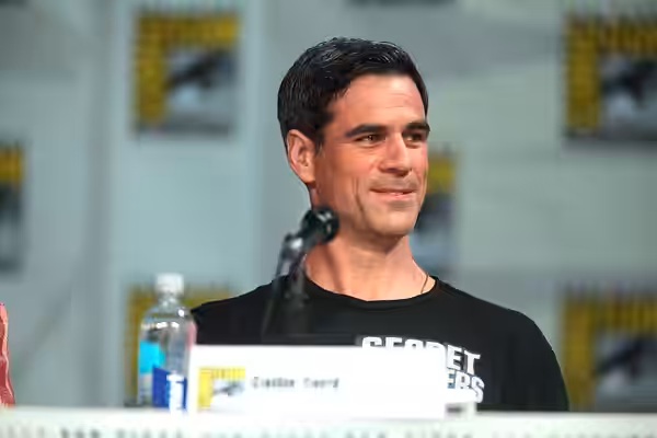 Eddie Cahill speaking at the 2014 San Diego Comic Con International, for "Under the Dome", at the San Diego Convention Center in San Diego, California. Please a