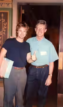 Me (Alan Light) with Dana Carveyat the rehearsal for the 41st Annual Emmy Awards, 9/16/89 - Permission granted to copy, publish, broadcast or post but please cr (1989)
