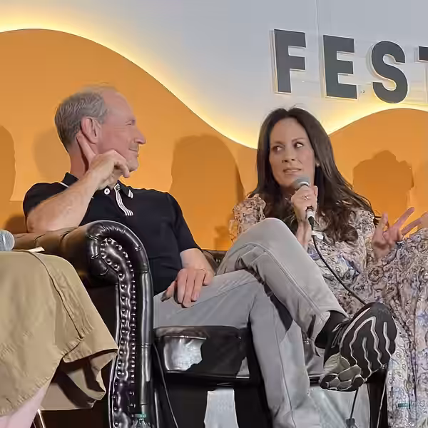 ATX TV Festival - Halt and Catch Fire - 10 Years Anniversary Panel - (L-R) Toby Huss, Annabeth Gish © 2024 by Evan D. Caffee is licensed under CC BY-SA 4.0. To 