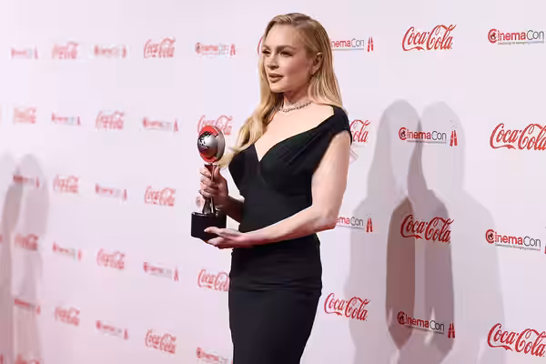 Lindsay Lohan on the red carpet at the Big Screen Achievement Awards at the 2025 CinemaCon at The Colosseum Theater at Caesars Palace in Las Vegas, Nevada. Plea